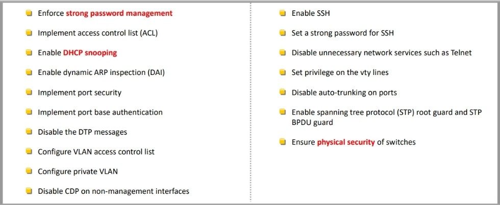 Switch Security Measures