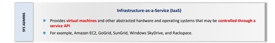 Types of Cloud Service Modules